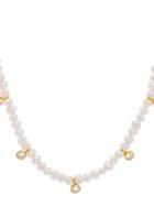 Lord & Taylor Faux Pearl And Crystal Necklace