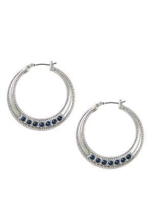 Lucky Brand Milagro Indigo Ranch Textured Lapis Lazuli Hoop Earrings