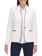 Tommy Hilfiger Peak Lapel One Button Patch Blazer