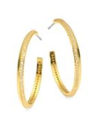 Kate Spade New York Raise The Bar 12k Yellow Goldplated & Cubic Zirconia Pave Hoop Earrings