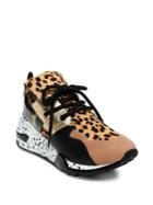 Steve Madden Cliff Leather Leopard Print Lace-up Sneakers