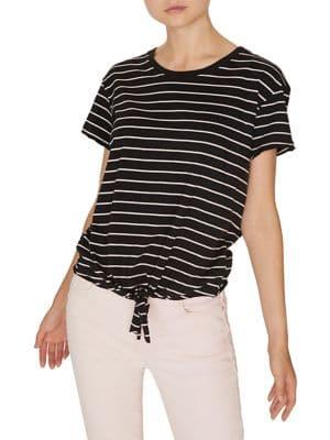 Sanctuary Striped Tie-front Tee