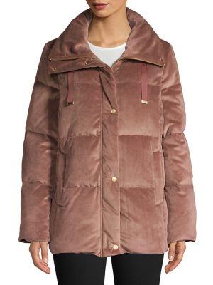 Cole Haan Signature Quilted Velvet Puffer Jacket