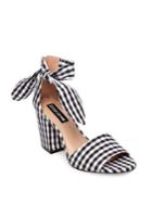 Design Lab Oni Gingham Bow Ankle-strap Sandals