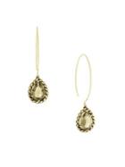 Etienne Aigner Goldtone And Glass Quartz Thread Drop Earrings