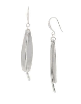 Robert Lee Morris Soho Fade Away Crystal Hammered Stick Earrings