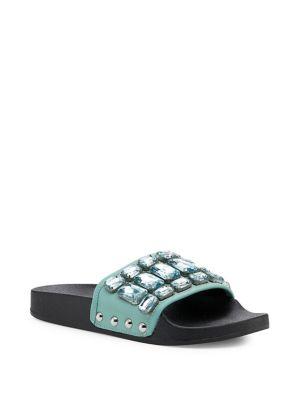 Botkier New York Freda Embellished Leather Slides