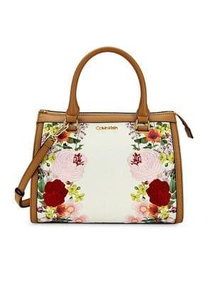 Calvin Klein Mercy Signature Monogram Floral Satchel