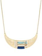 Lucky Brand Land And Sea Mother-of-pearl And Crystal Beaded Collar Necklace