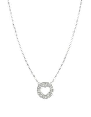 Crislu Pave Hearts Accented Pendant Necklace