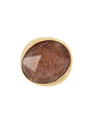 H Halston Druzy Links Statement Ring