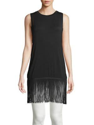 Design Lab Fringe Hem Sleeveless Top