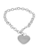 Lord & Taylor Sterling Silver Heart Link Chain Bracelet