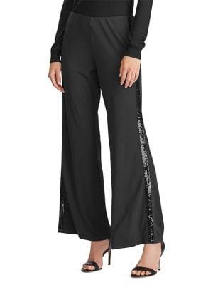 Lauren Ralph Lauren Sequined Tuxedo-stripe Pants