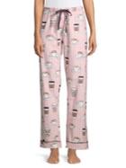 Pj Salvage Striped Coffee Print Pj Pants