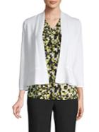 Kasper Ruffle-hem Open-front Cardigan