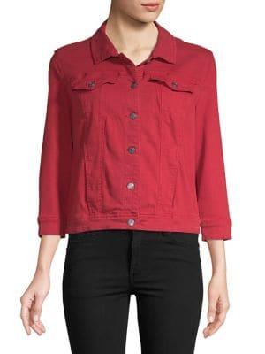 Kensie Jeans Quarter-sleeve Denim Jacket