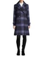 Kenneth Cole Reaction Plaid Double Breasted Regular-fit Coat