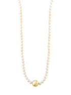 Effy 14k Yellow Gold And 3-4mm White Pearl Necklace