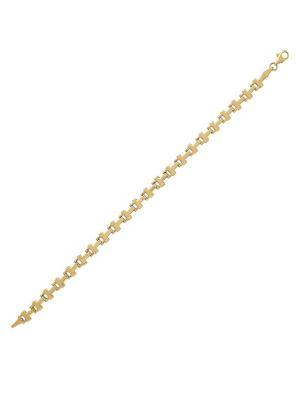 Lord & Taylor 14k Yellow Gold Station Link Bracelet