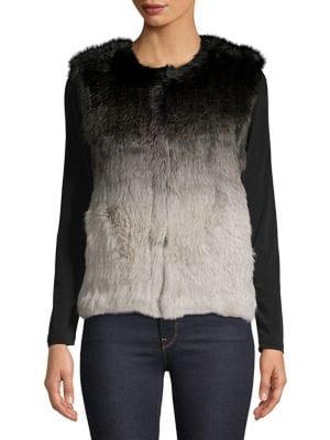 Adrienne Landau Ombre Rabbit Fur Vest