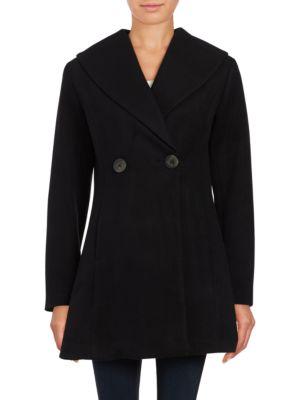 T Tahari Solid Wool-blend Coat