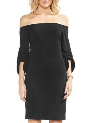 Vince Camuto Sapphire Bloom Off-the-shoulder Dress