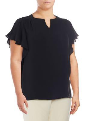 Vince Camuto Plus Flutter Sleeve Top
