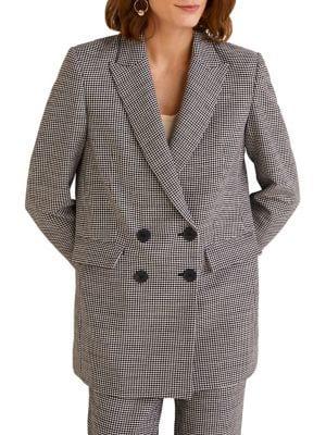 Mango Classic Gingham Blazer