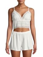 Flora Nikrooz 2-piece Lace Cropped Top And Shorts