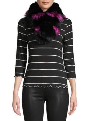 Adrienne Landau Fox Fur Clip Scarf
