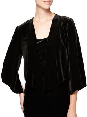 Alex Evenings Cascade Ruffled Velvet Jacket