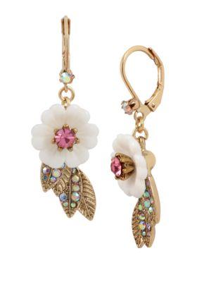 Betsey Johnson Flower Drop Earrings