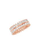 Lord & Taylor Rose Goldplated Sterling Silver And Cubic Zirconia Double-row Eternity Ring