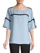 Calvin Klein Trimmed Bell-sleeve Top