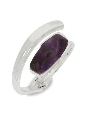 Robert Lee Morris Soho Purple Rain Amethyst Bypass Hinged Bangle Bracelet