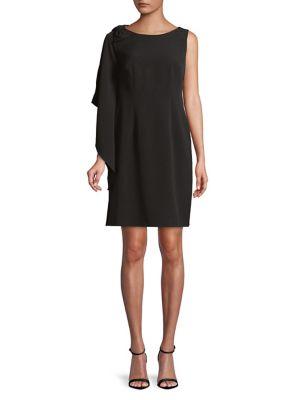 Karl Lagerfeld Paris One-shoulder Bow Drape Sheath Dress