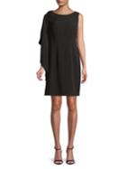 Karl Lagerfeld Paris One-shoulder Bow Drape Sheath Dress