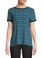 Anne Klein Geometric High-low Top