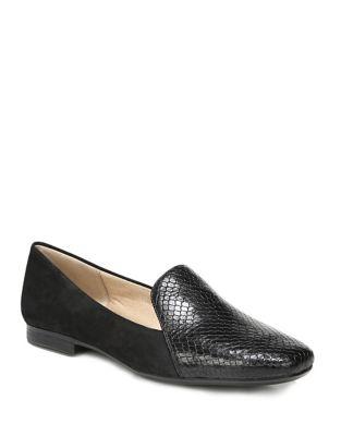 Naturalizer Emiline Snake Print Leather Smoking Loafers