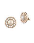 Carolee Majestic Pearl Round Glass Pearl Clip Earrings