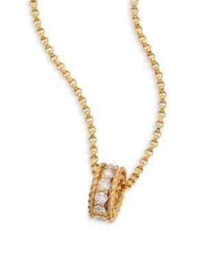 Roberto Coin Symphony Braided 0.26 Tcw Diamond & 18k Yellow Gold Pendant Necklace