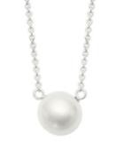 Dogeared Pearls Of Strength Sterling Silver And 6mm White Pearl Pendant Necklace