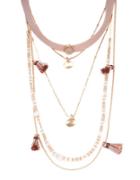 Design Lab Lord & Taylor Beaded And Faux Leather Layer Necklace