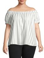 Vero Moda Curve Plus Striped Off-the-shoulder Top