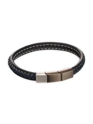 Fred Bennett Stainless Steel & Leather Bracelet