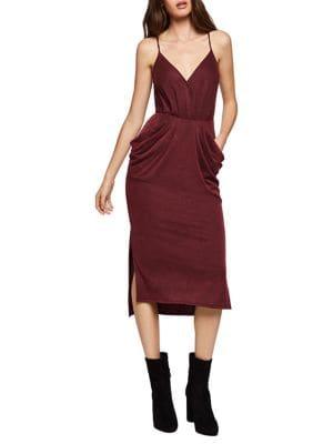 Bcbgeneration Knit Surplice Midi Sheath Dress