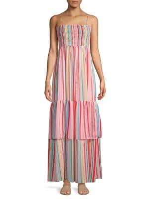 Jack By Bb Dakota Striped Tiered Hem Maxi Dress