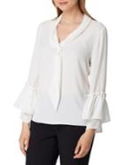 Tahari Arthur S. Levine Petite Shawl Collar Tulip Blouse