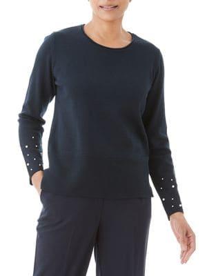 Olsen Nordic Mood Beaded Sleeve Detail Sweater
